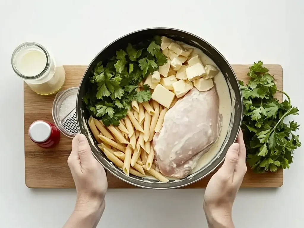 ingredients for Chicken Alfredo Penne