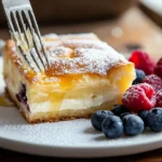 A slice of Cheesecake Crescent Roll Casserole