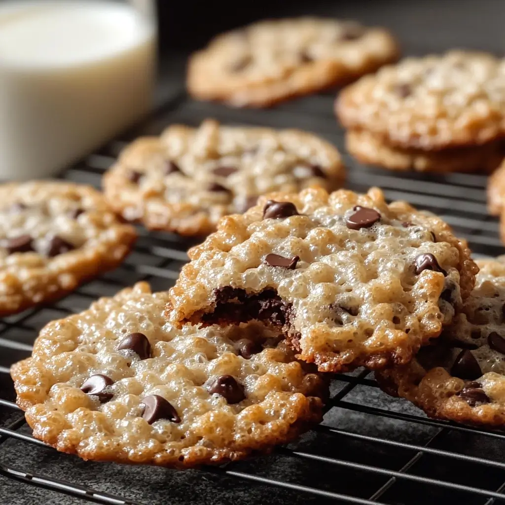 Freshly baked Rice Krispie Chocolate Chip Cookies