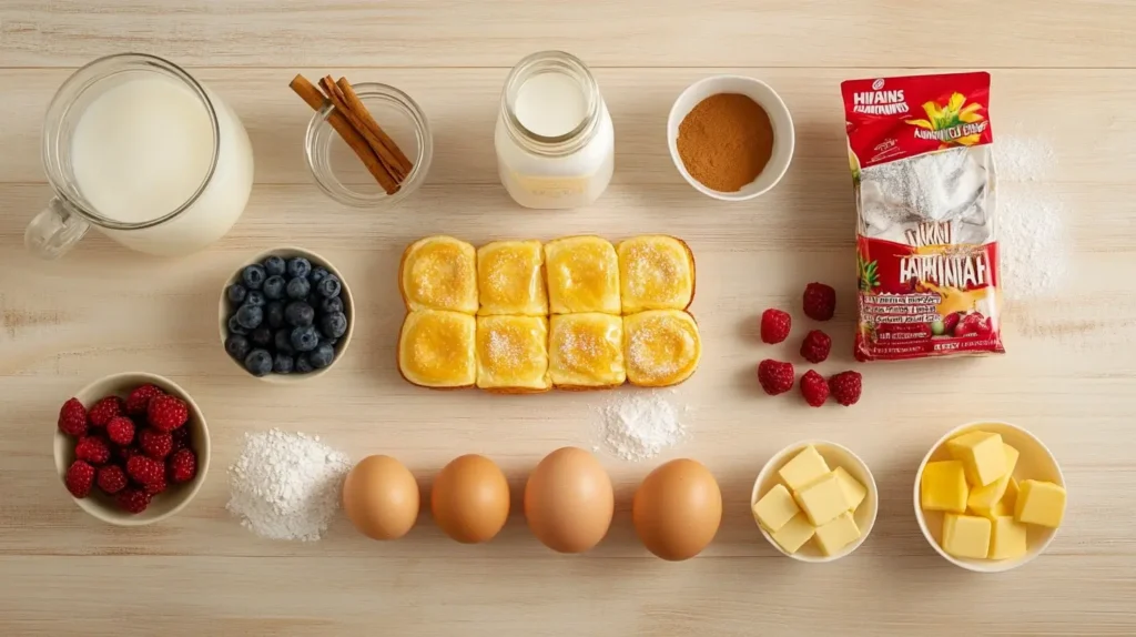 Ingredients for Hawaiian Roll French Toast