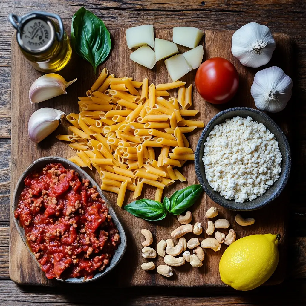 Ingredients for Vegan Baked Ziti