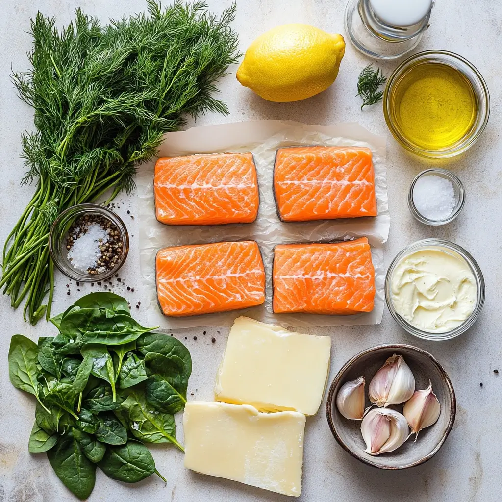 Ingredients of Salmon Wellington With Puff Pastry
