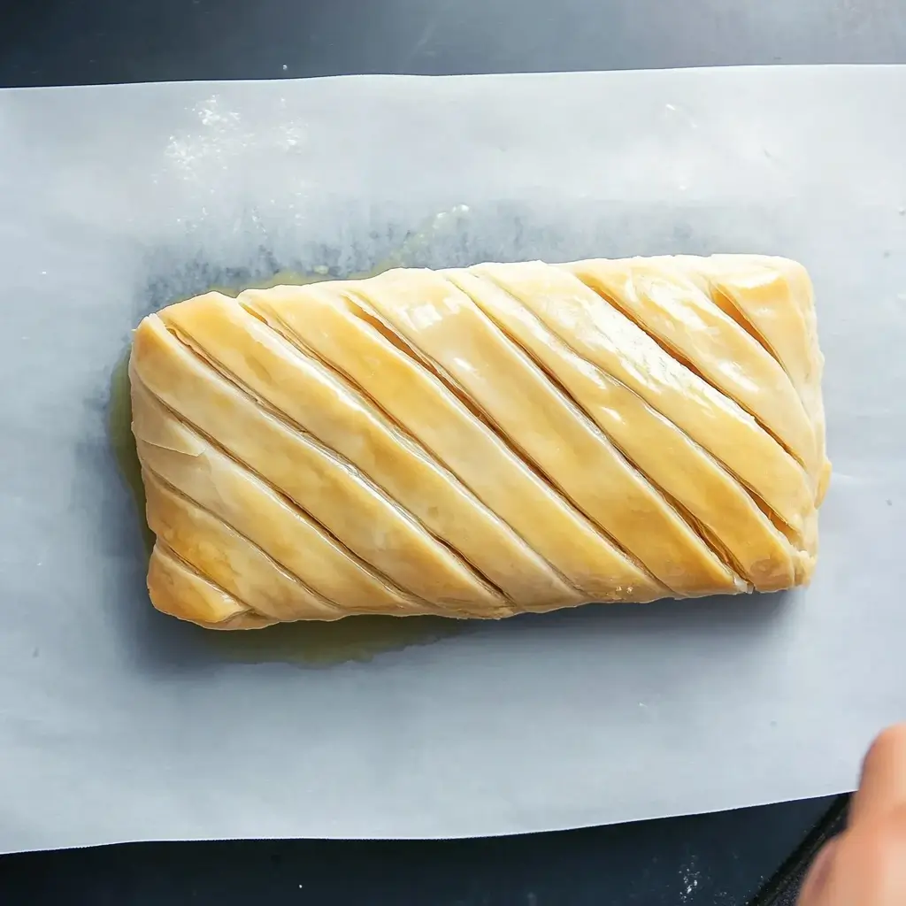Preparation and covering Salmon Wellington With Puff Pastry