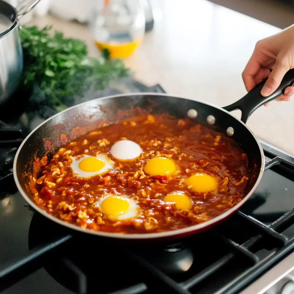 Preparation of Shakshuka