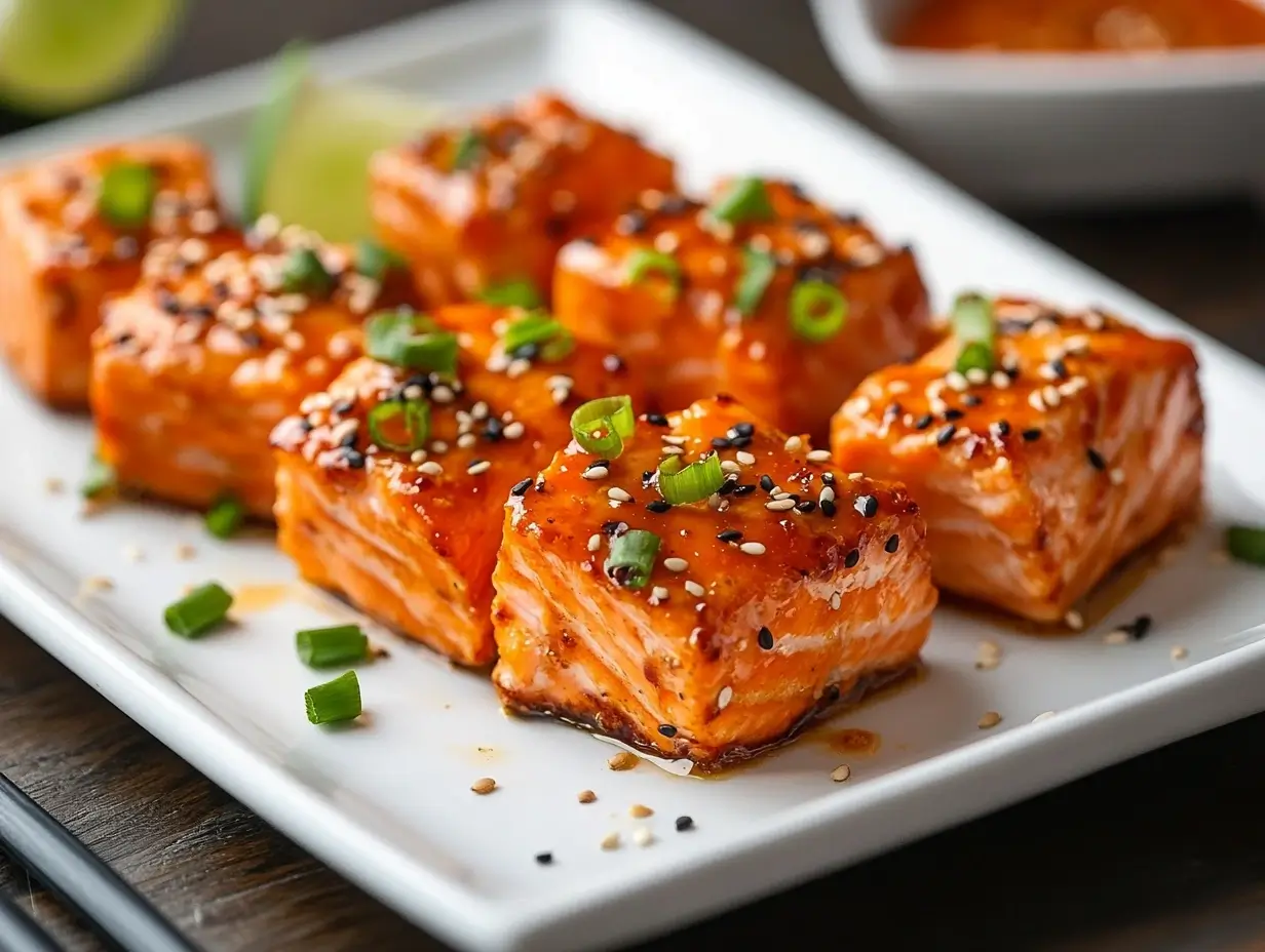 completed Bang Bang Salmon Bitescompleted Bang Bang Salmon Bites